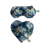 Cargar imagen en el visor de la galería, Pack Corazón: Antifaz Sanador + Almohadilla Compresa Corazón de Semillas (Flores azules)
